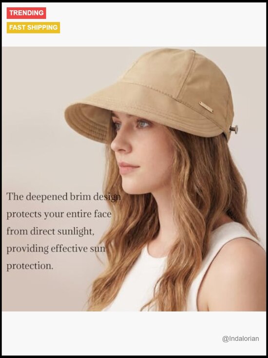 2 Pack Women Sun Hat UV Protection Wide Brim Adjustable Ponytail Packable main image 7